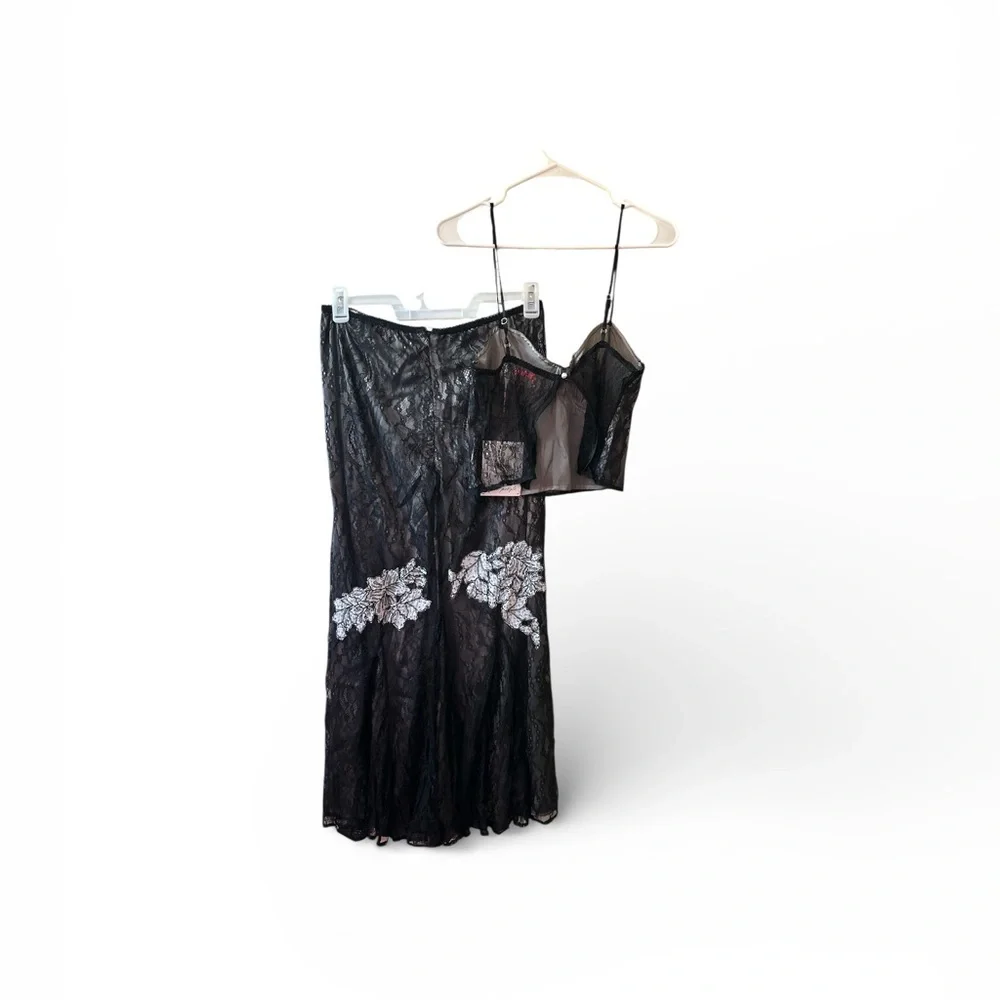 Free People Bali Meet Me At Midnight Lacy Floral Set NWT Size Medium